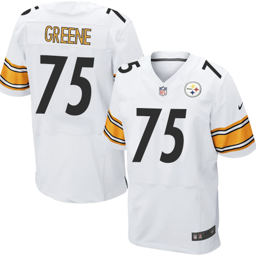 Men's Elite Joe Greene Nike Jersey White Road - #75 NFL Pittsburgh Steelers